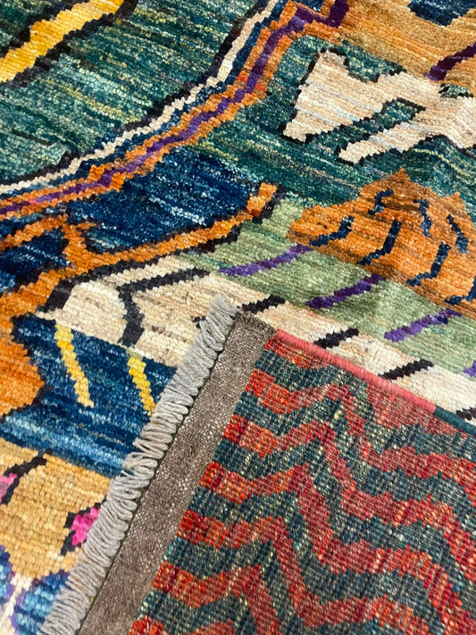 Zulai Hand Knotted Afghan Wool Rug 238 x 175cm 6164