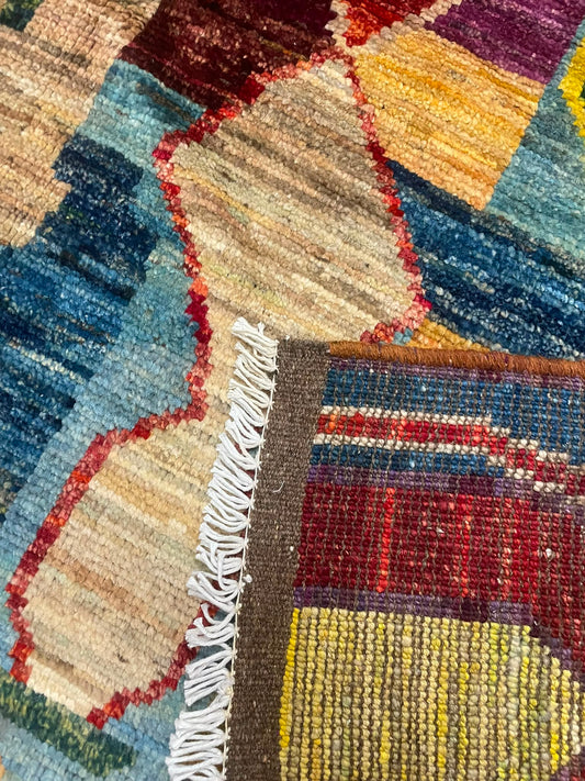 Zulai Hand Knotted Afghan Wool Rug 254 x 167cm 6161