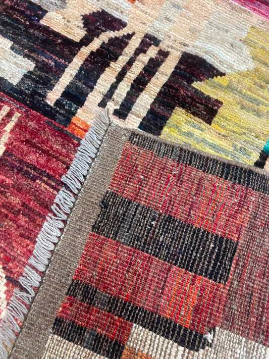 Zulai Hand Knotted Afghan Wool Rug 244 x 175cm 6159