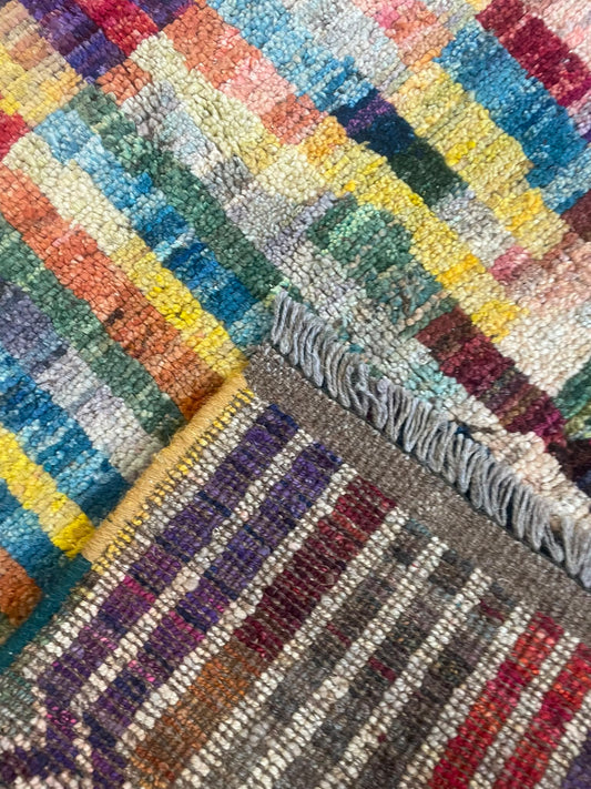 Zulai Hand Knotted Afghan Wool Rug 197 x 148cm 6160