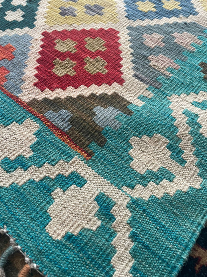 Kelim 56/05 Hand-Woven Afghan Wool Rug 6063 200 x 150cm