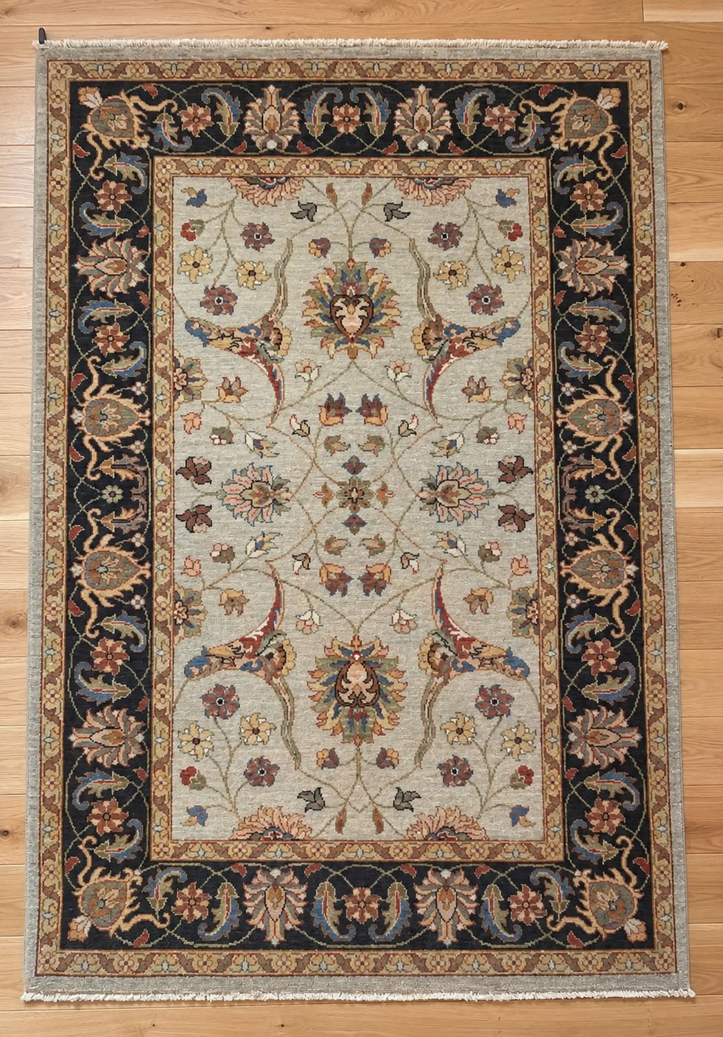 Gazni SL6 Hand-Knotted Indian Wool Rug 11056A 180 x 120cm