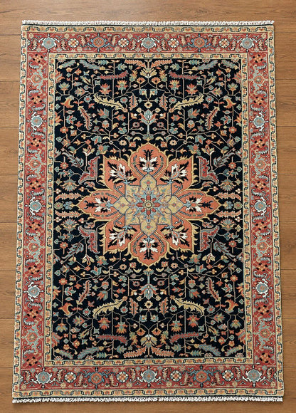 Traditional Hand-Knotted Indian Wool Rug 1685 182 x 126cm
