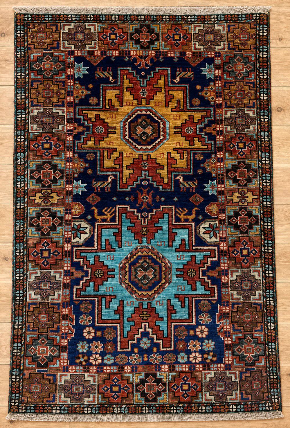 Shirvan Hand Knotted Afghan Wool Rug 5842 146 x 95cm