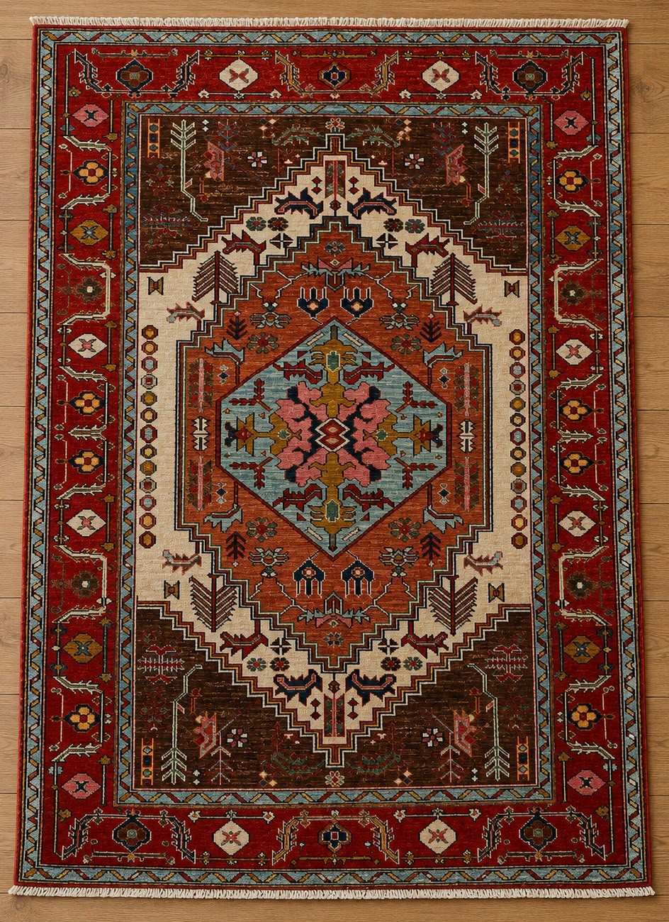 Antique Design AR-3 Hand-Knotted Afghan Wool Rug 3177 181 x 122cm