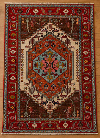 Antique Design AR-3 Hand-Knotted Afghan Wool Rug 3177 181 x 122cm
