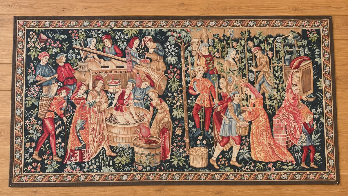 Winemaker Hand Woven Wool Tapestry 218 x 119cm