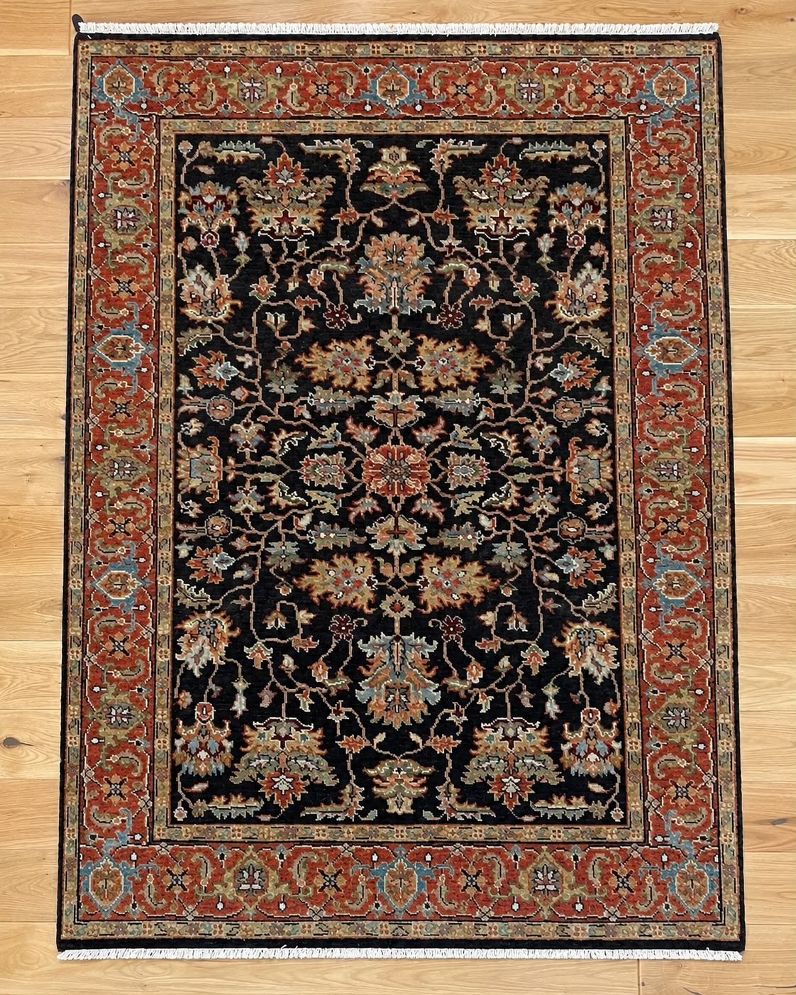 Kashi Hand Knotted Indian Wool Rug 176 x 125cm 13598