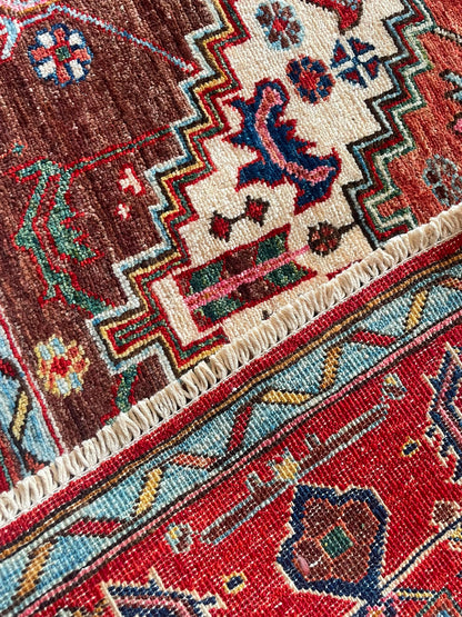 Antique Design AR-3 Hand-Knotted Afghan Wool Rug 3177 181 x 122cm