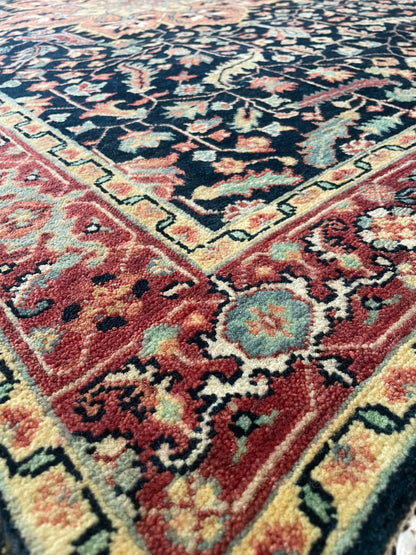 Traditional Hand-Knotted Indian Wool Rug 1685 182 x 126cm