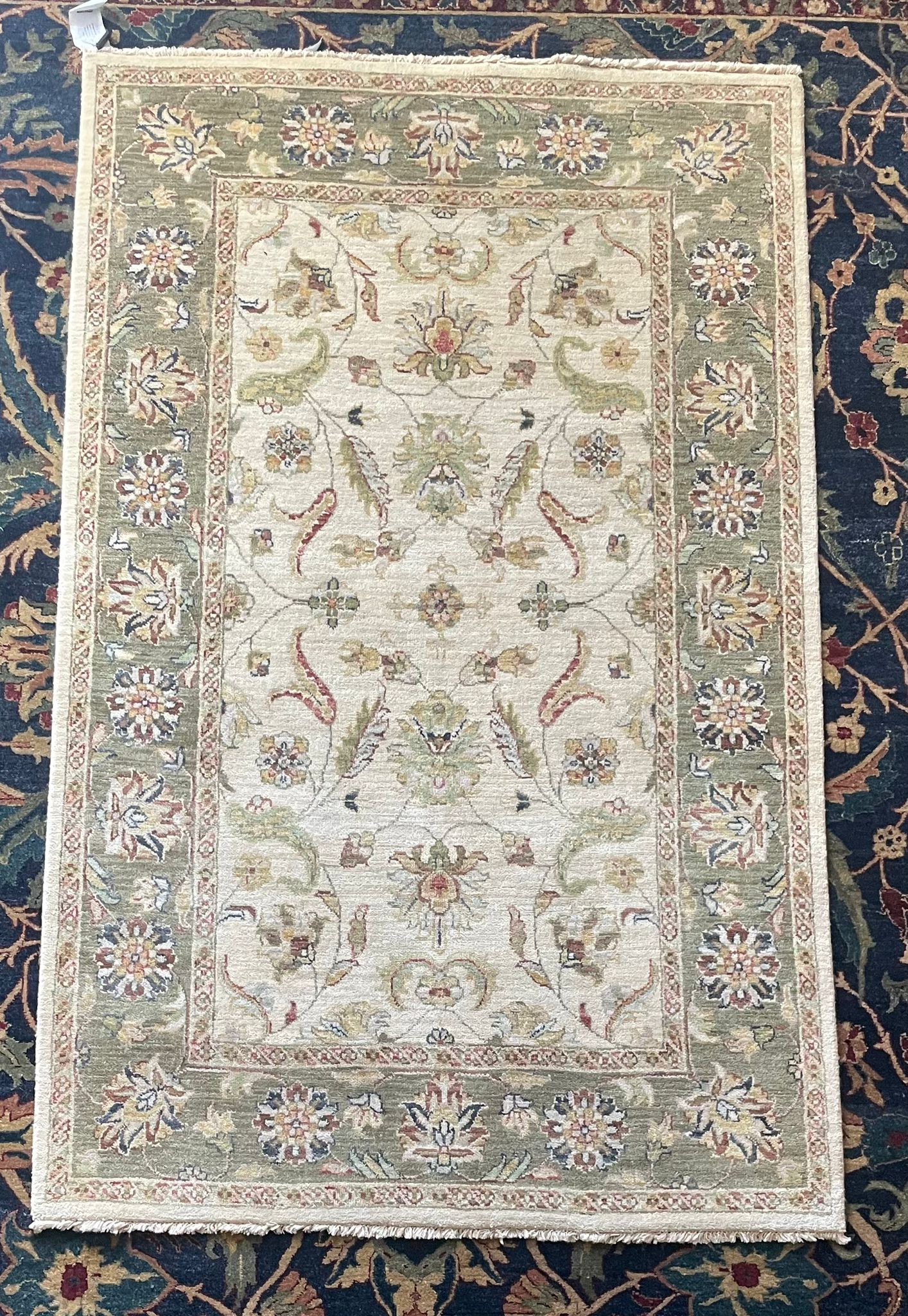 Gazni AF-01 Hand-Knotted Indian Wool Rug 55903 190 x 121cm