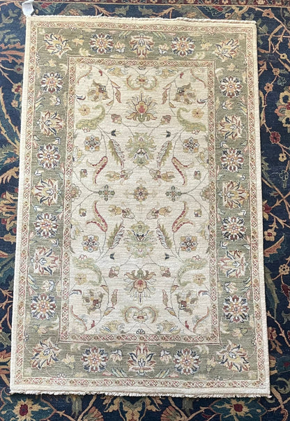 Gazni AF-01 Hand-Knotted Indian Wool Rug 55903 190 x 121cm