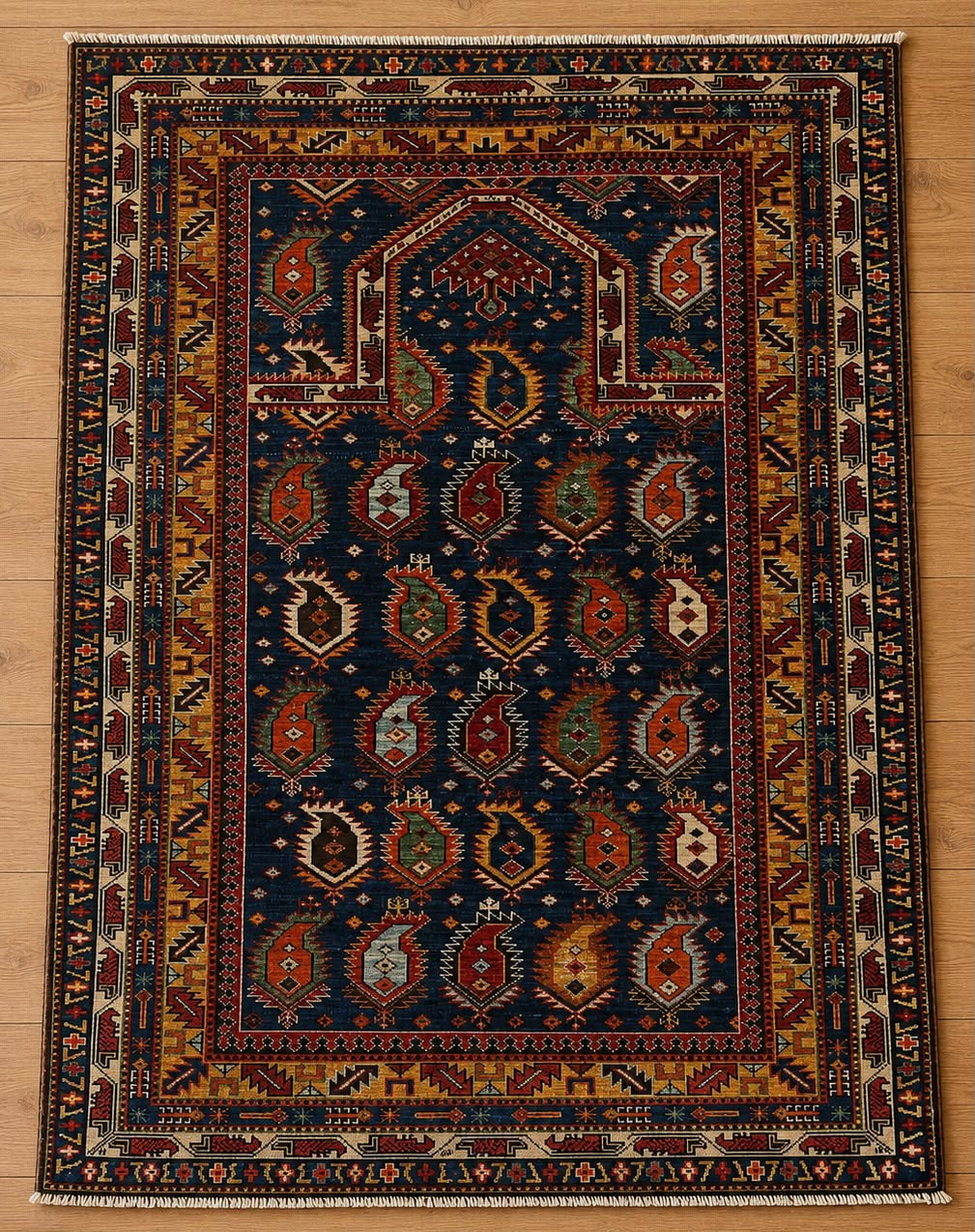 Antique Design AR-527 Hand-Knotted Afghan Wool Rug 4012 174 x 127cm