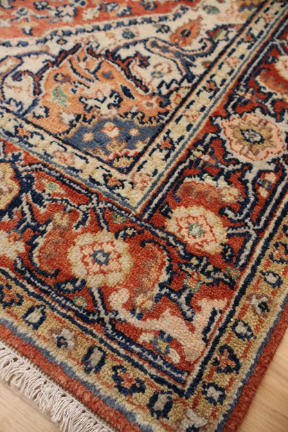 Heriz Design Hand Knotted Indian Wool Rug 181 x 127cm 1807