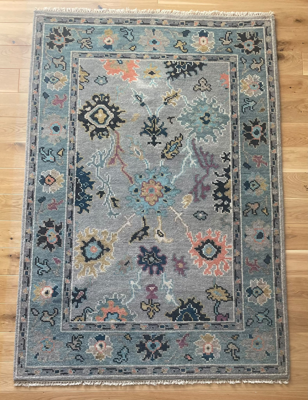Oushak Hand-Knotted Afghan Wool Rug 2211 185 x 125cm