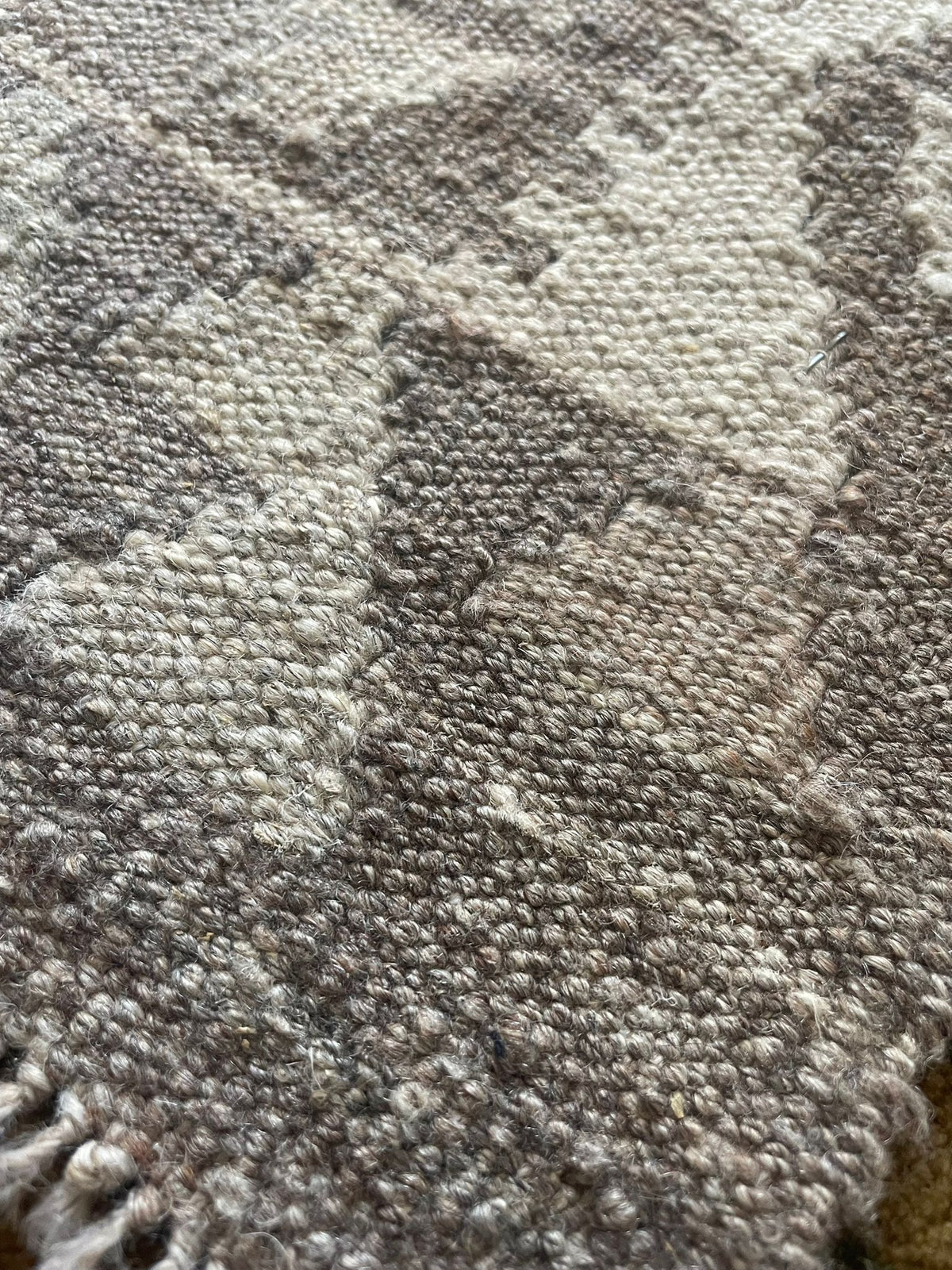 Natural Grey Kelim Hand-Woven Afghan Wool Rug 3902 193 x 154cm