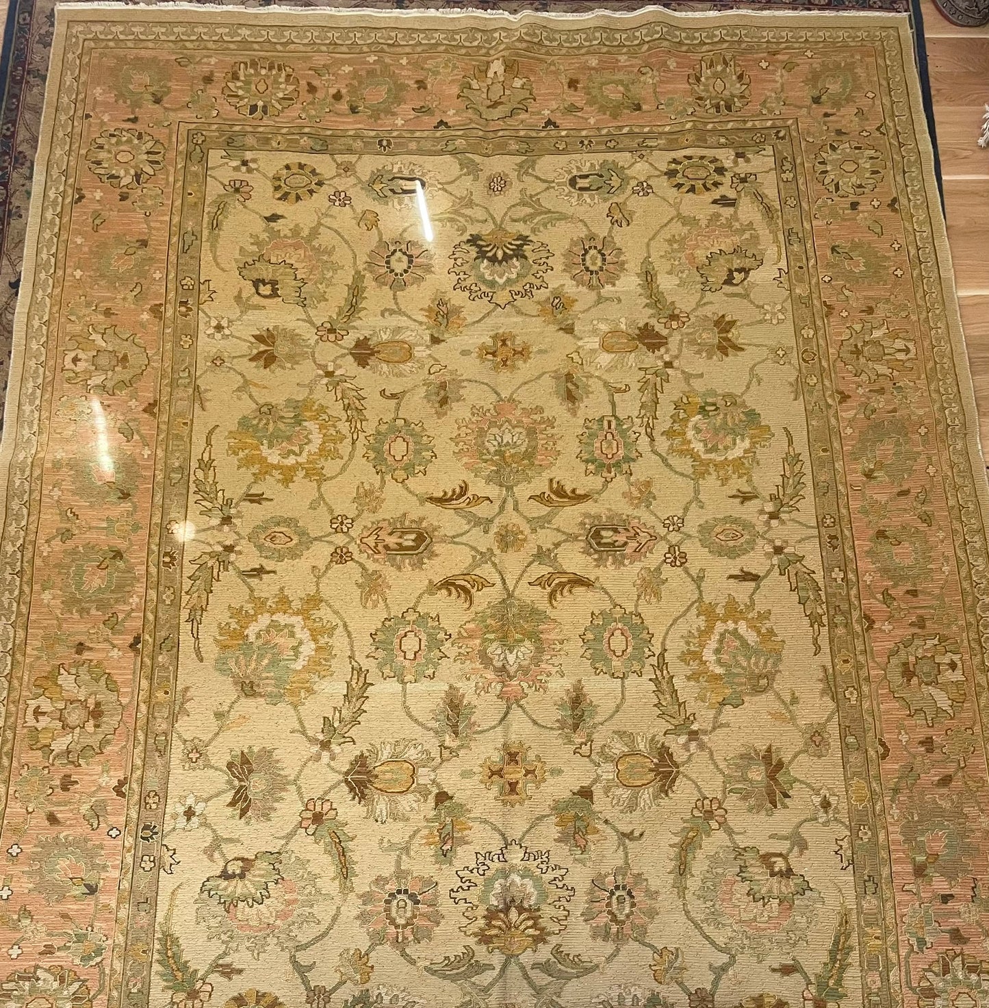 Tabriz Hand-Knotted Indian Wool Rug 10542 355 x 267cm