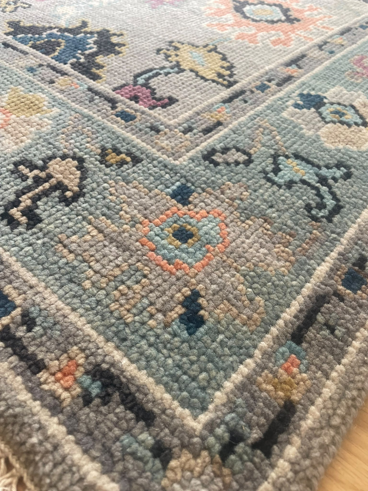 Oushak Hand-Knotted Afghan Wool Rug 2211 185 x 125cm