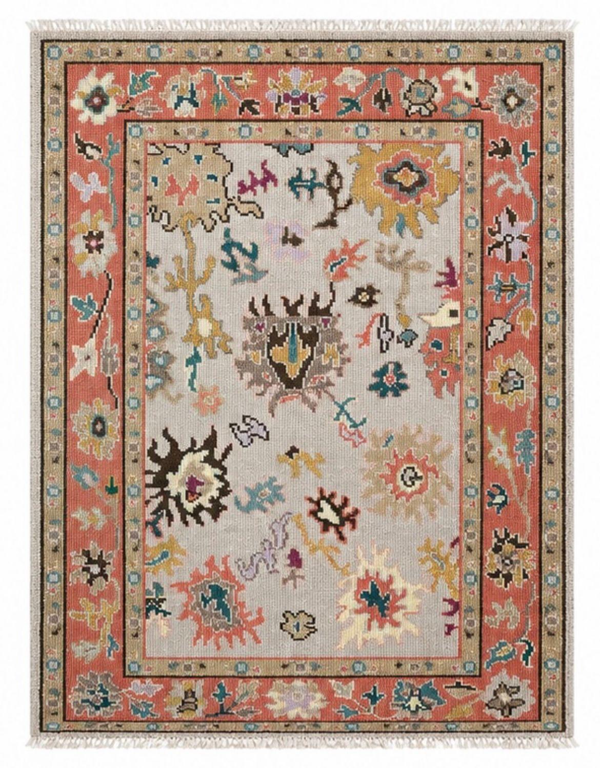 Oushak Hand Knotted Indian Wool Rug 185 x 126cm 2210