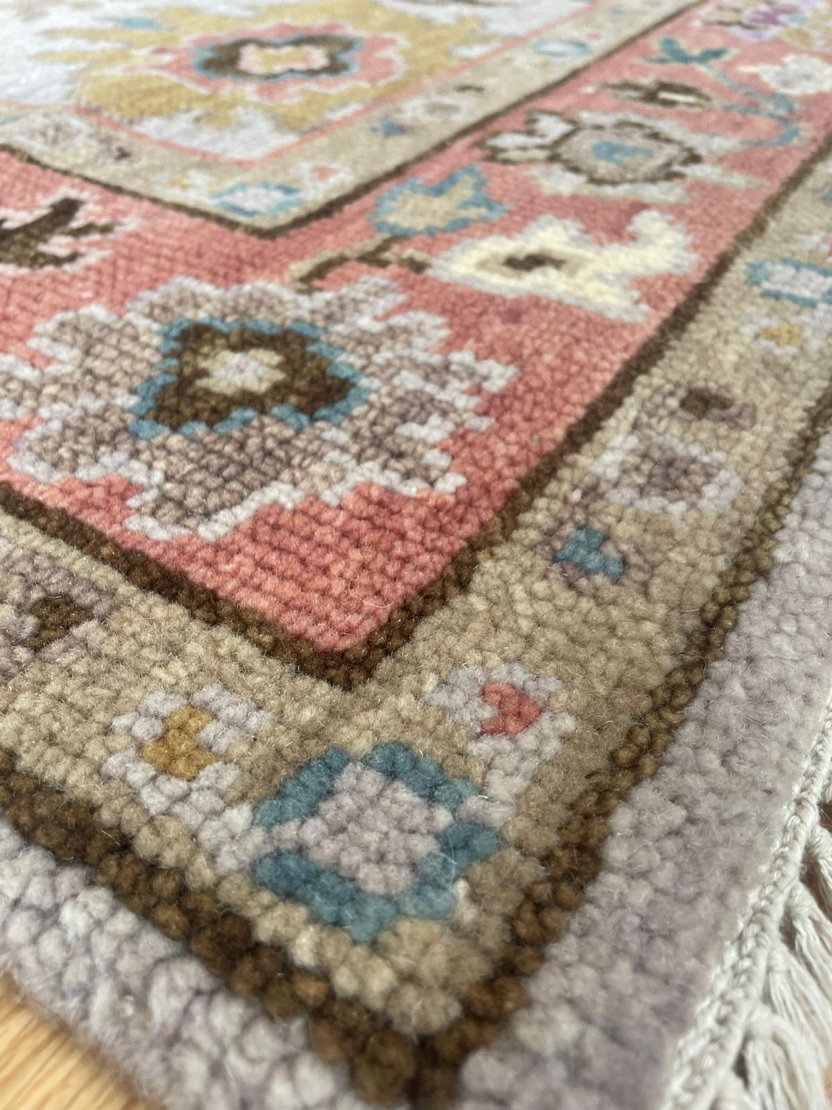 Oushak Hand Knotted Indian Wool Rug 185 x 126cm 2210