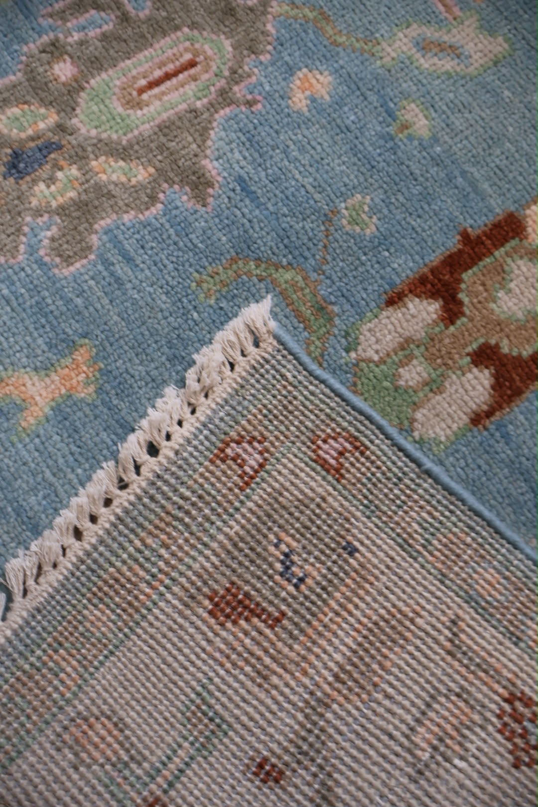 Oushak Hand Knotted Indian Wool Rug 182 x 119cm 2217