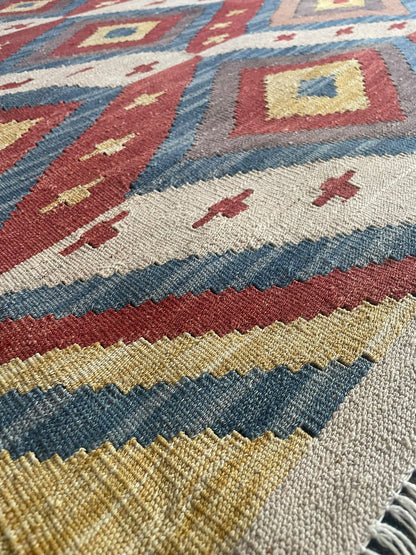 Fine Labijar Kelim Hand-Woven Afghan Wool Rug 3048 196 x 153cm