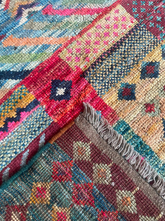 Zulai Hand Knotted Afghan Wool Rug 242 x 170cm 6162