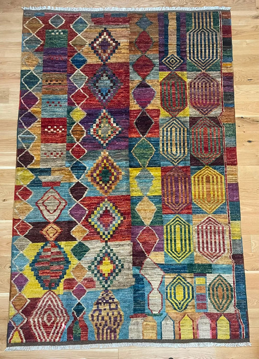Zulai Hand Knotted Afghan Wool Rug 254 x 167cm 6161