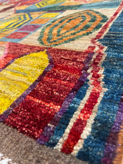 Zulai Hand Knotted Afghan Wool Rug 254 x 167cm 6161