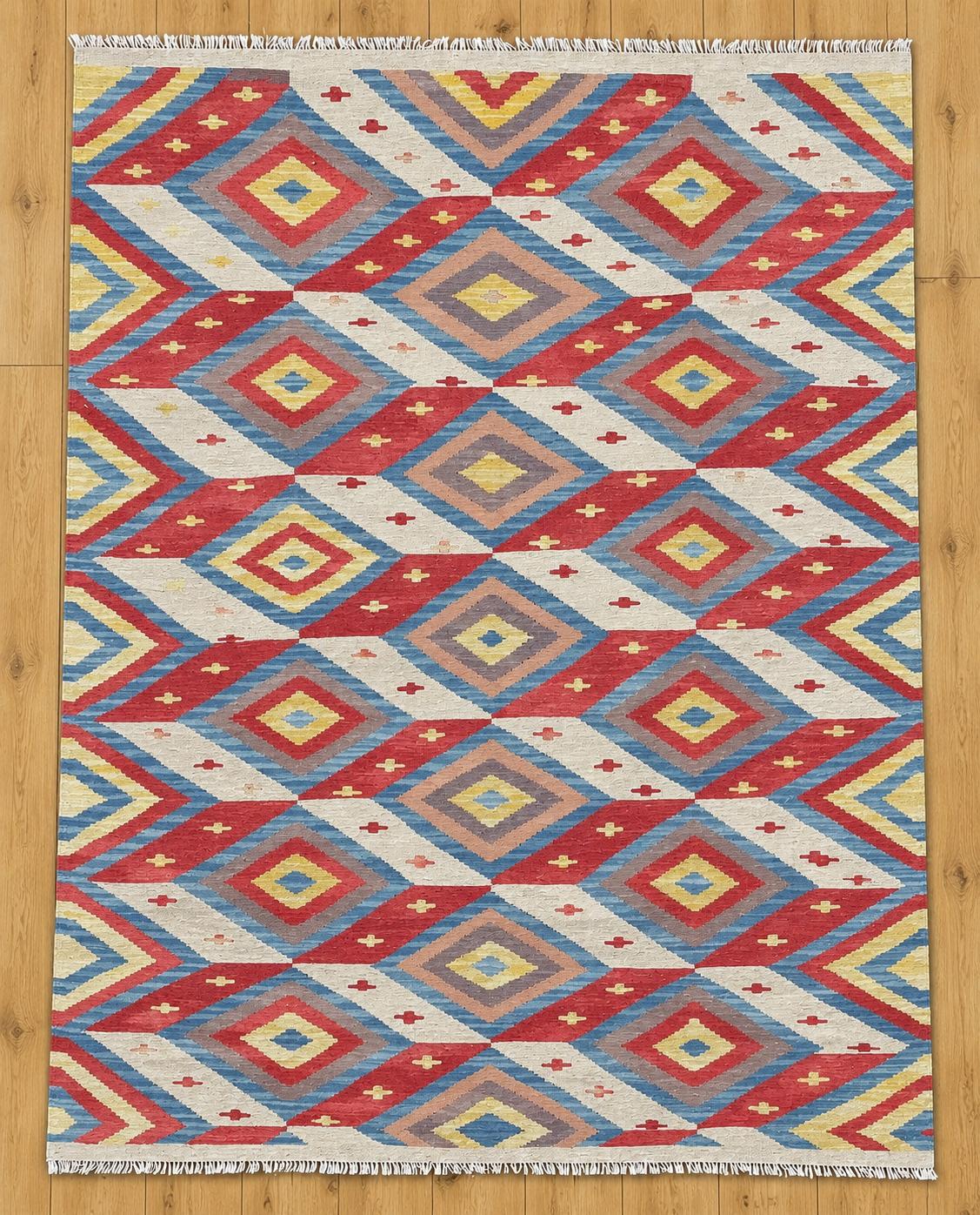 Fine Labijar Kelim Hand-Woven Afghan Wool Rug 3048 196 x 153cm