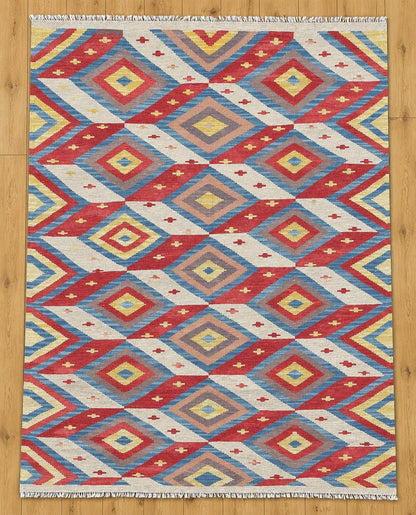 Fine Labijar Kelim Hand-Woven Afghan Wool Rug 3048 196 x 153cm