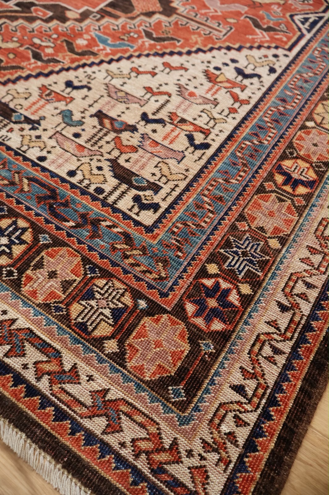 Antique Persian Design hand-knotted Afghan wool rug 3548 277 x 171cm