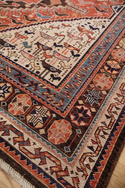 Antique Persian Design hand-knotted Afghan wool rug 3548 277 x 171cm