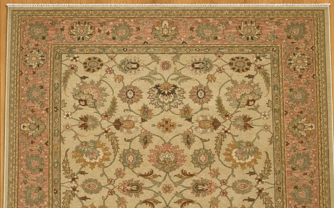 Tabriz Hand-Knotted Indian Wool Rug 10542 355 x 267cm