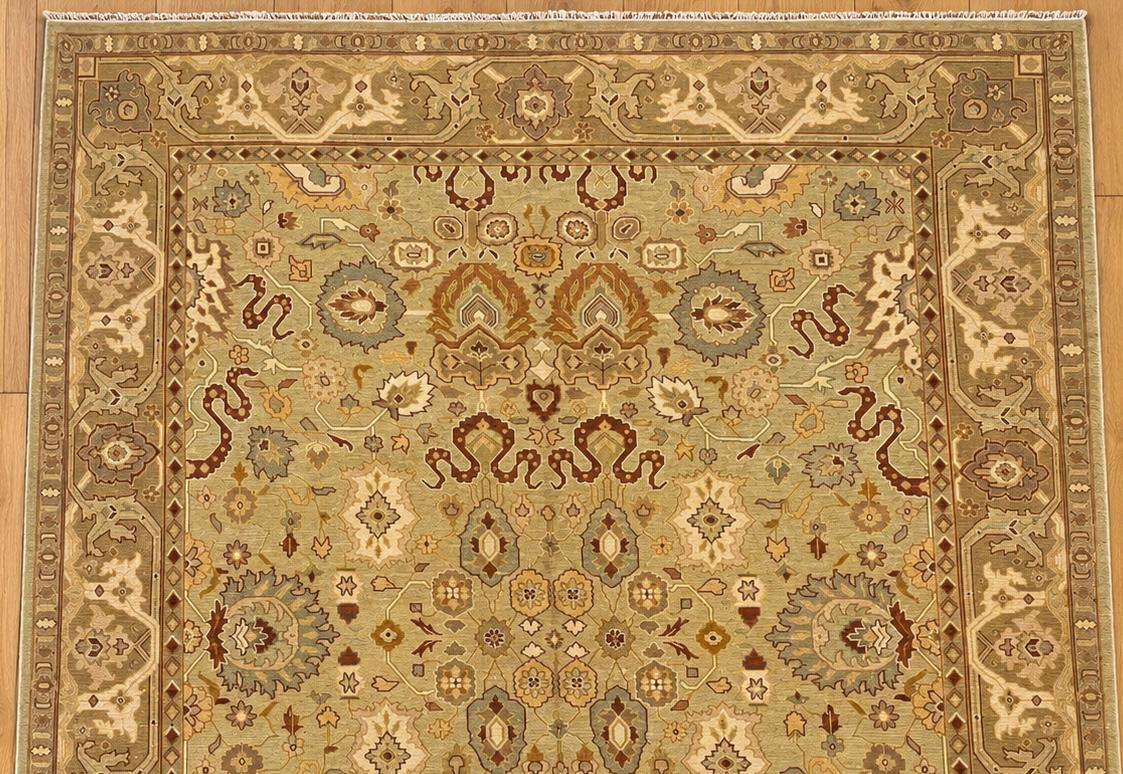 Lahore Soumac Hand-Knotted Indian Wool Rug 55192 343 x 269cm