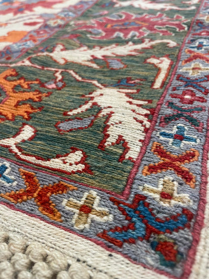 Kabul Hand Knotted Afghan Wool Soumak Rug 239 x 166cm 6167
