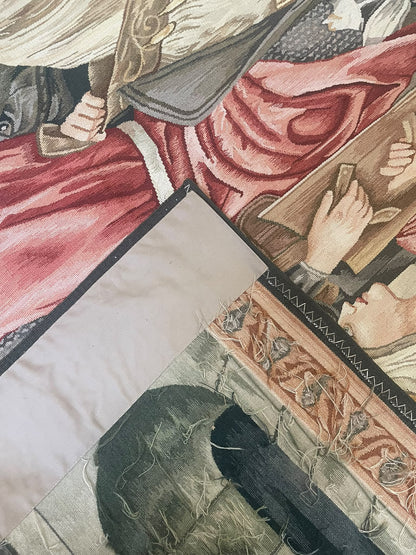 Replica "The Arming and Departure of the Knights" Hand Woven Wool Tapestry 262 x 206cm