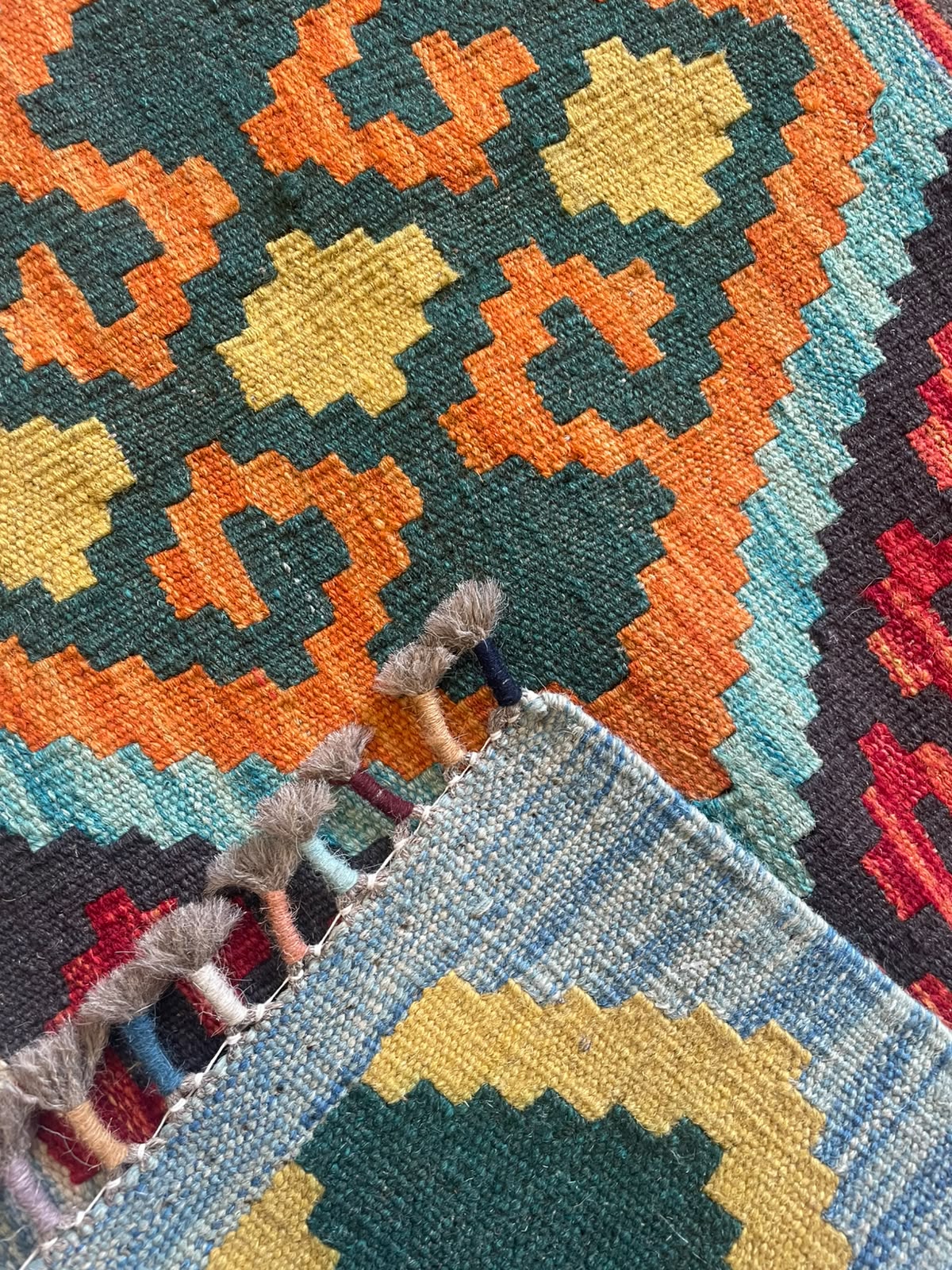 Kelim 61/05 Hand-Woven Afghan Wool Rug 6068 174 x 128cm