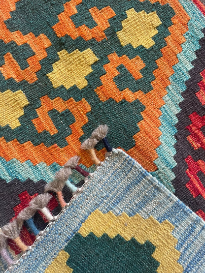 Kelim 61/05 Hand-Woven Afghan Wool Rug 6068 174 x 128cm