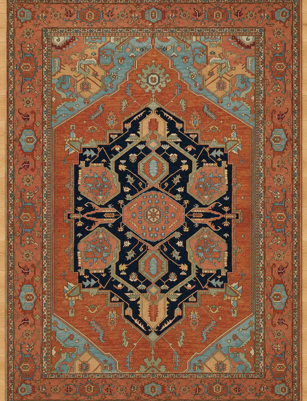 Mamluk Hand-knotted Indian Wool Rug H-0 12176 394 x 261cm