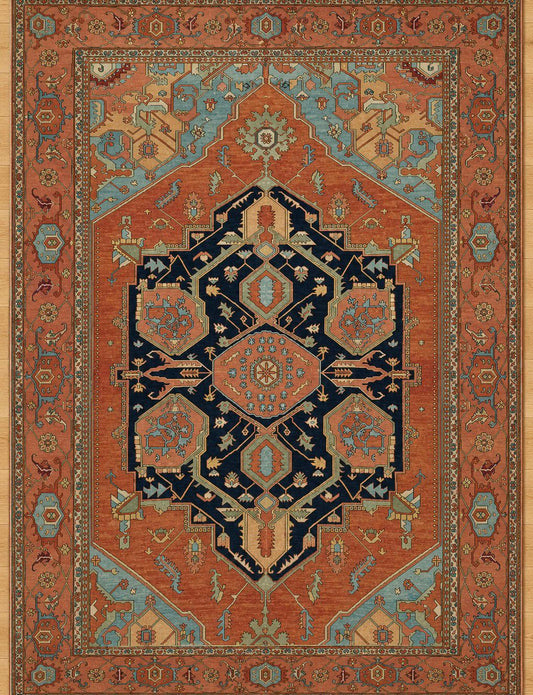 Mamluk Hand-knotted Indian Wool Rug H-0 12176 394 x 261cm