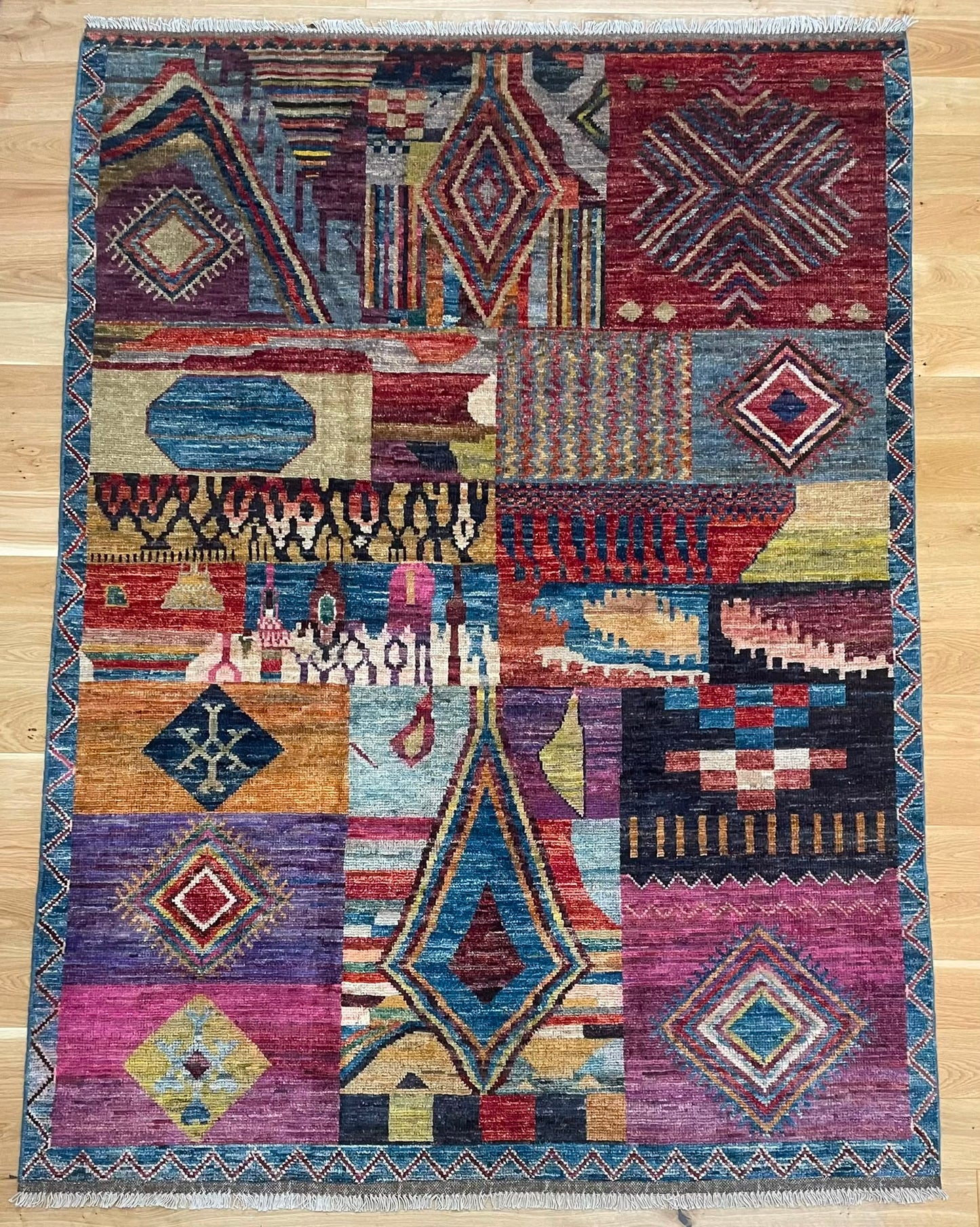 Zulai Hand Knotted Afghan Wool Rug 229 x 170cm 6166
