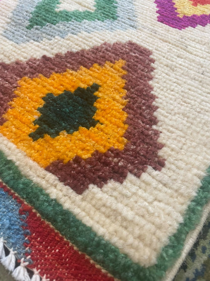 Moroccan Design Hand-Knotted Afghan Wool Rug 5771 180 x 123cm