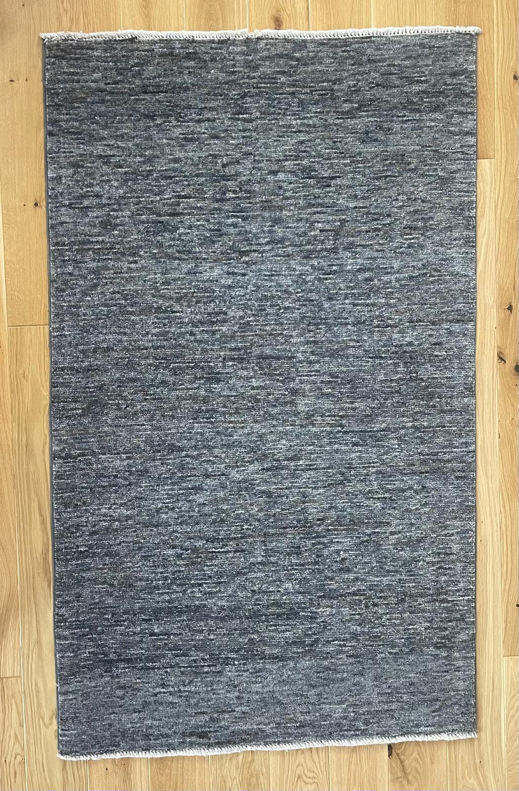 Plain Hand Knotted Afghan Wool Rug 146 x 93cm 5114