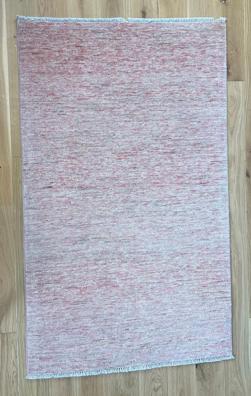Plain Hand Knotted Afghan Wool Rug 146 x 93cm 5114