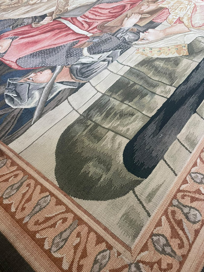 Replica "The Arming and Departure of the Knights" Hand Woven Wool Tapestry 262 x 206cm