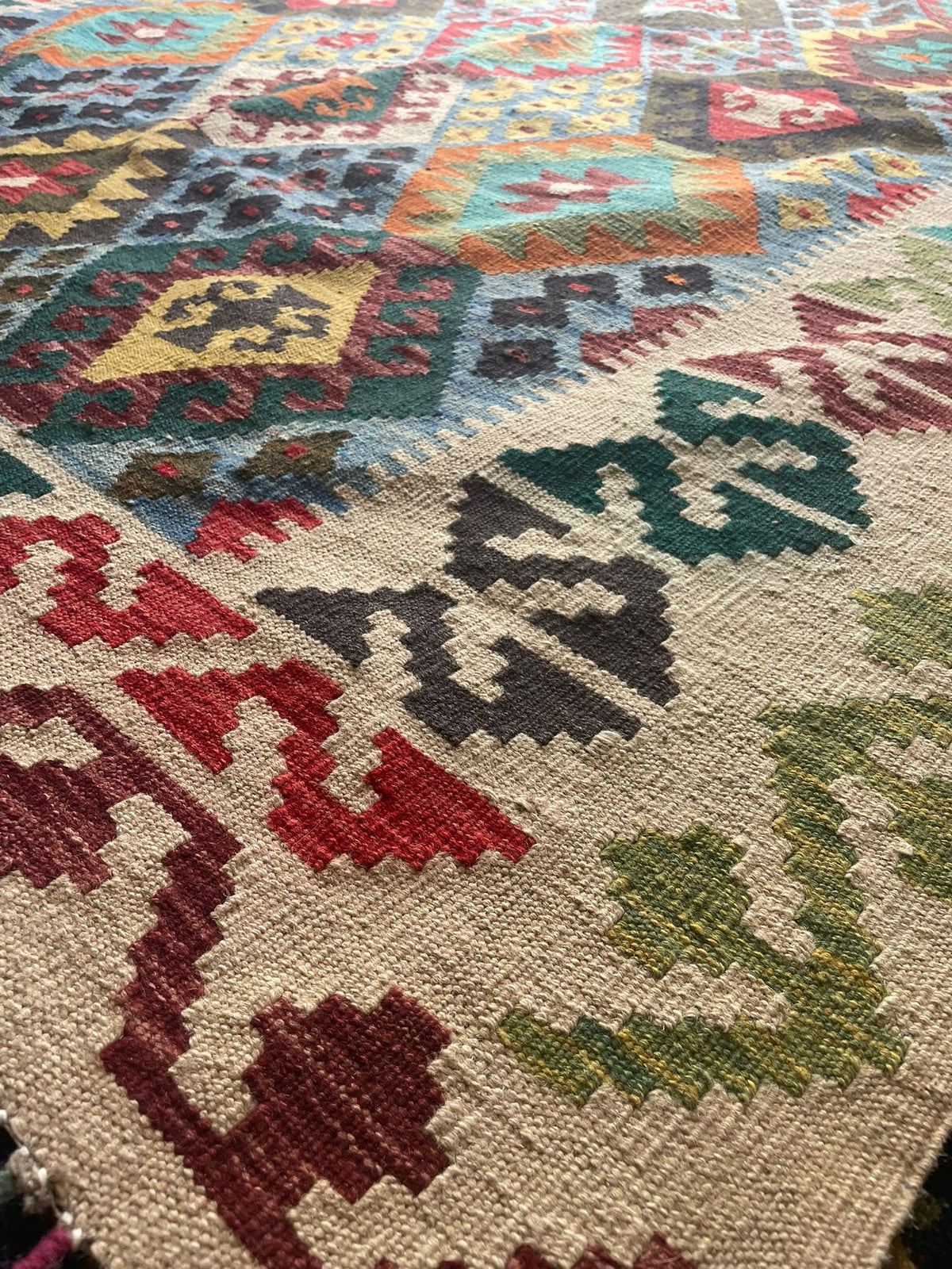 Kelim 88/05 Hand-Woven Afghan Wool Rug 6095 240 x 179cm