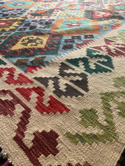 Kelim 88/05 Hand-Woven Afghan Wool Rug 6095 240 x 179cm