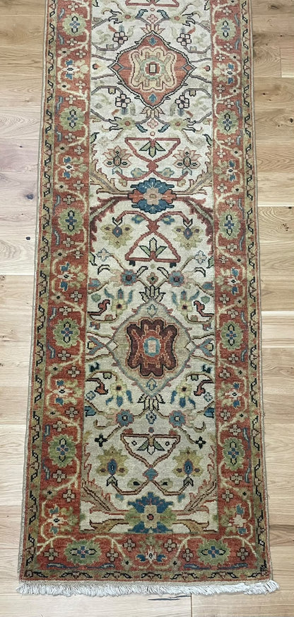 Persian Design Hand-Knotted Indian Wool Rug 5034 364 x 78cm