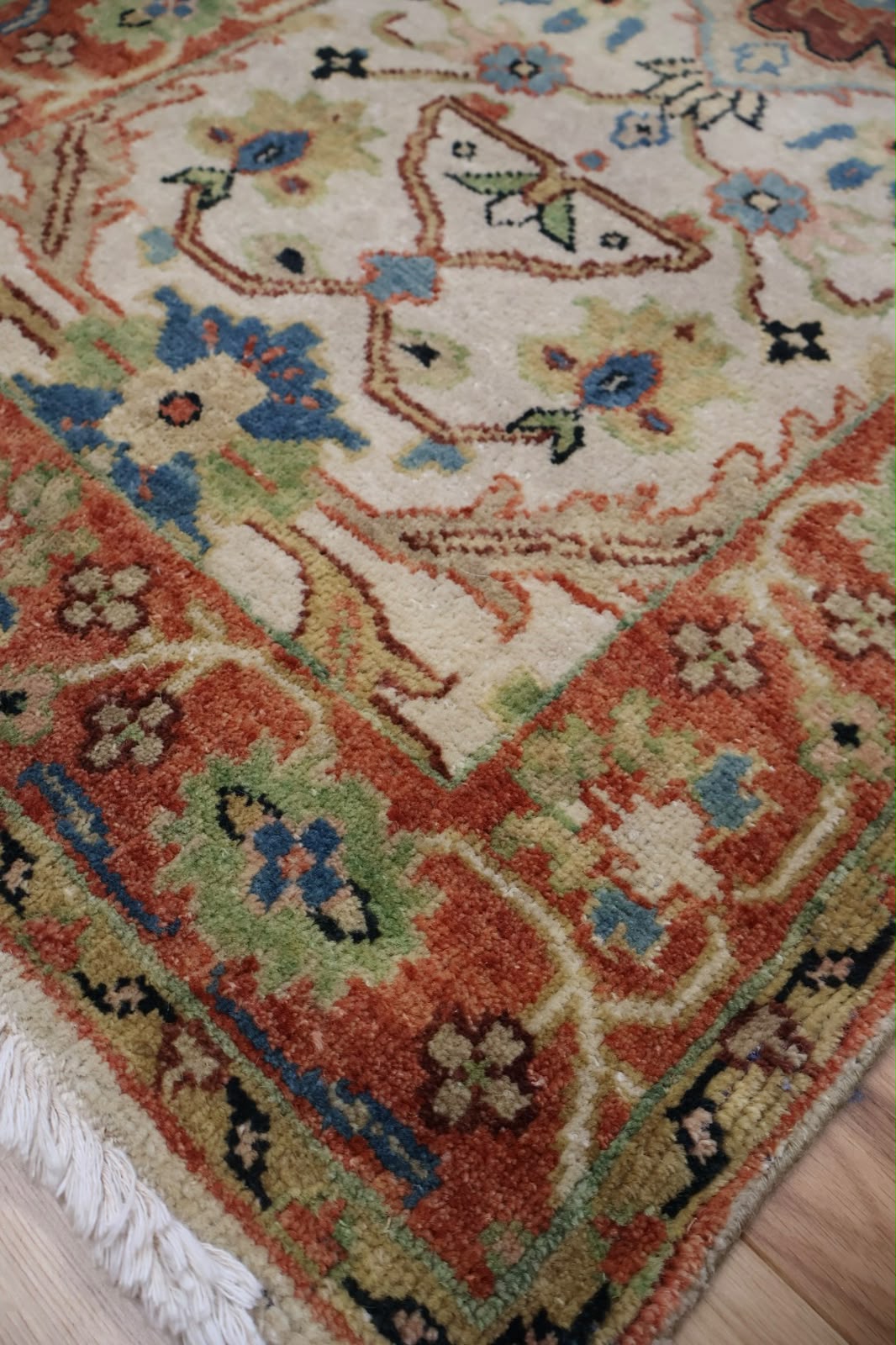 Persian Design Hand-Knotted Indian Wool Rug 5034 364 x 78cm